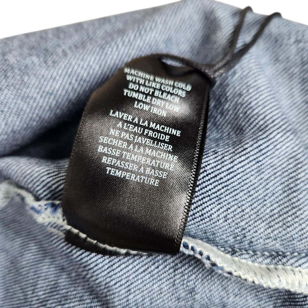 Blank NYC Shot Caller NWT Pearl Snap Dark Wash LS Denim Shirt Womens Size S - Picture 12 of 15
